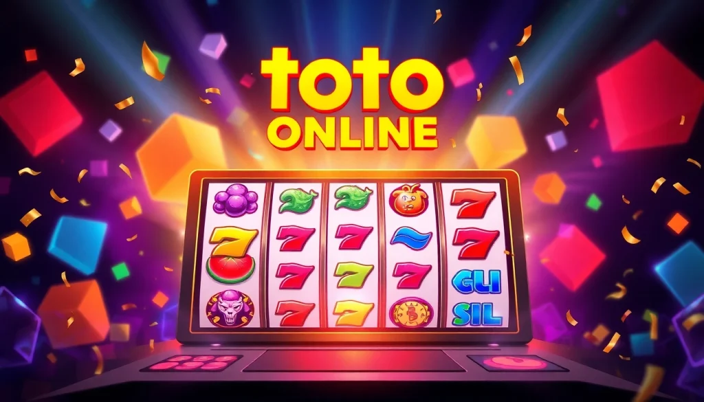 Menangkan permainan toto slot online dengan antarmuka digital yang menakjubkan dan simbol berwarna-warni.