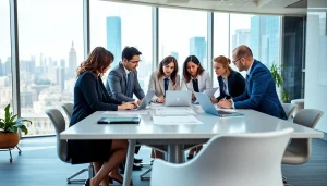 Quickplus Business Consultants team collaborating in a modern office environment.