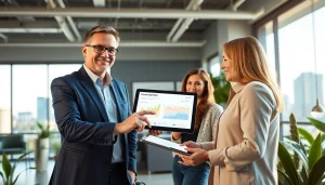 Highlighting wealth management San Antonio strategies with a financial advisor in a modern office.