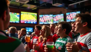 스포츠중계 팬들이 열정적으로 경기를 관람하는 모습