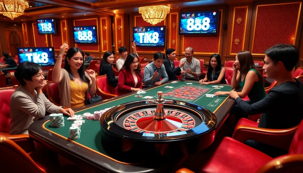 Người chơi cá cược tại bàn casino sang trọng khi sử dụng ứng dụng tik 88 để nâng cao trải nghiệm chơi của họ.