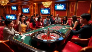 Người chơi cá cược tại bàn casino sang trọng khi sử dụng ứng dụng tik 88 để nâng cao trải nghiệm chơi của họ.