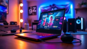 Jelajahi dunia permainan online PASAR88 dengan laptop gaming modern dan aksesoris menarik.