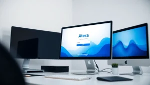 Atera login interface on a computer screen, showcasing secure access for users.