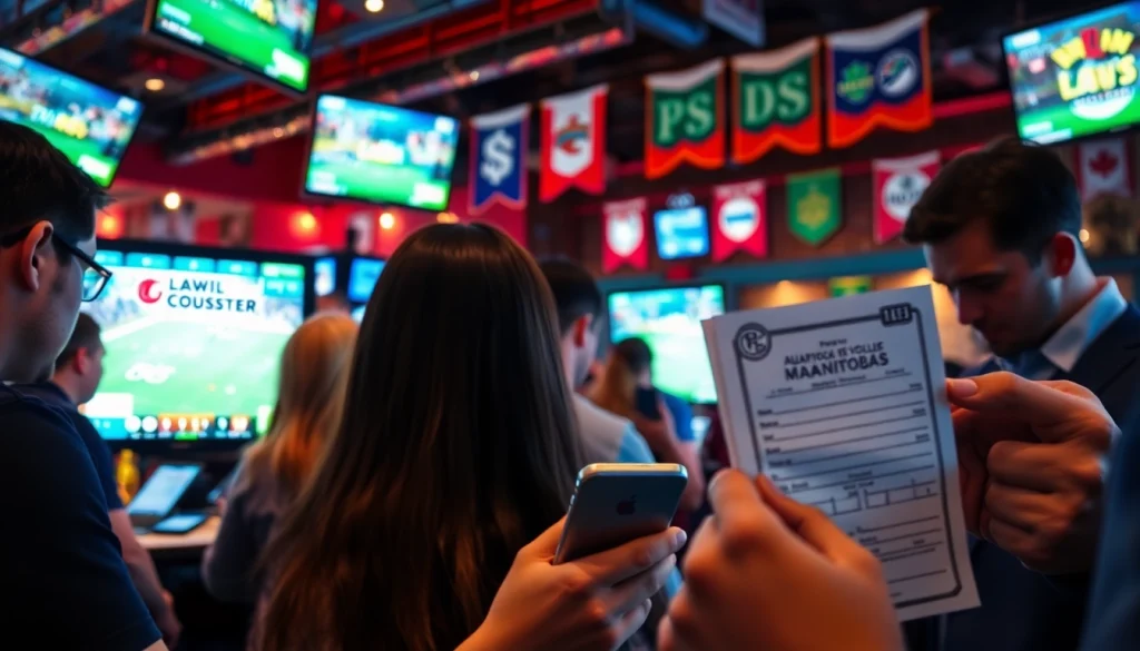 Engaged bettors actively participating in sports betting Manitoba with excitement and enthusiasm.