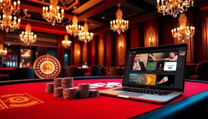 Experience the thrills of Liên Minh KJC with an exciting casino scene showcasing vibrant gaming elements.