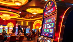 Players enjoying the excitement of slot bet 100 in a lively casino atmosphere.