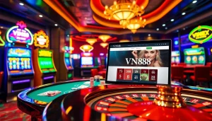 Experience the thrill of gambling at VN88 with vibrant casino elements and exciting energy.