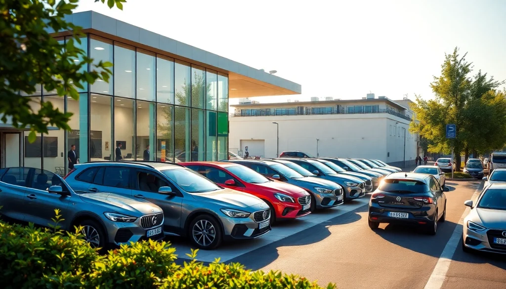 Chirie auto in Chișinău: modern car rental office with diverse vehicles