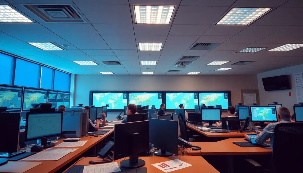 Trucking Dispatch Company coordinating logistics with experienced dispatchers in an efficient office setting.