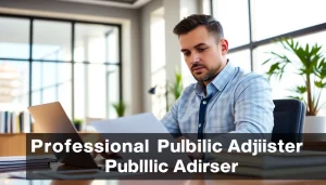 Florida Public Adjuster analyzing insurance claims in a bright, professional office setting.