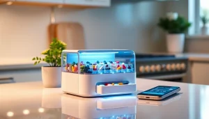 Automatic pill dispenser organized with medications and technology integration