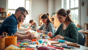 Engaged students experiencing craft training in Colorado, honing their skills with various tools.