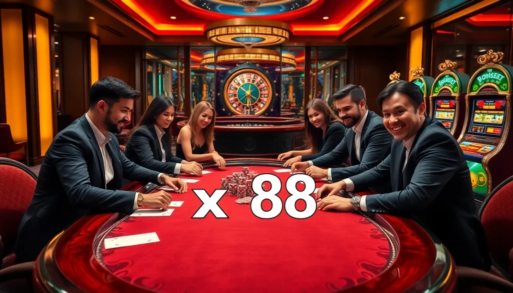 Engaged players at a high-stakes poker table during an exciting game of xx 88.