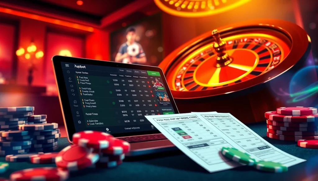 Betting slip display featuring 7upbet sports odds in an engaging online casino setting.
