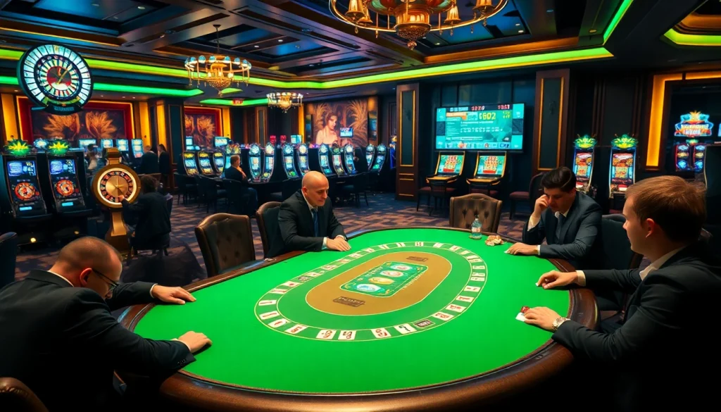 Pemain yang terlibat di meja kasino menampilkan sensasi permainan datukwin.