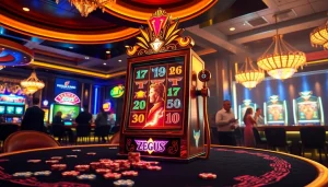 Spin the thrilling zeus slot machine amidst a vibrant casino atmosphere full of excitement.