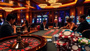 Engage with the excitement of gambling at nhà cái 88t featuring luxury casino elements like poker tables and roulette wheels.