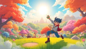 newtoki 웹툰의 환상적인 세계를 탐험하는 캐릭터의 일러스트