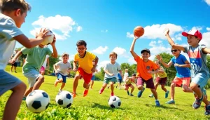 Engaged boys participating in enjoyable activities at Multi Sports Camps for Boys, showcasing excitement and teamwork.