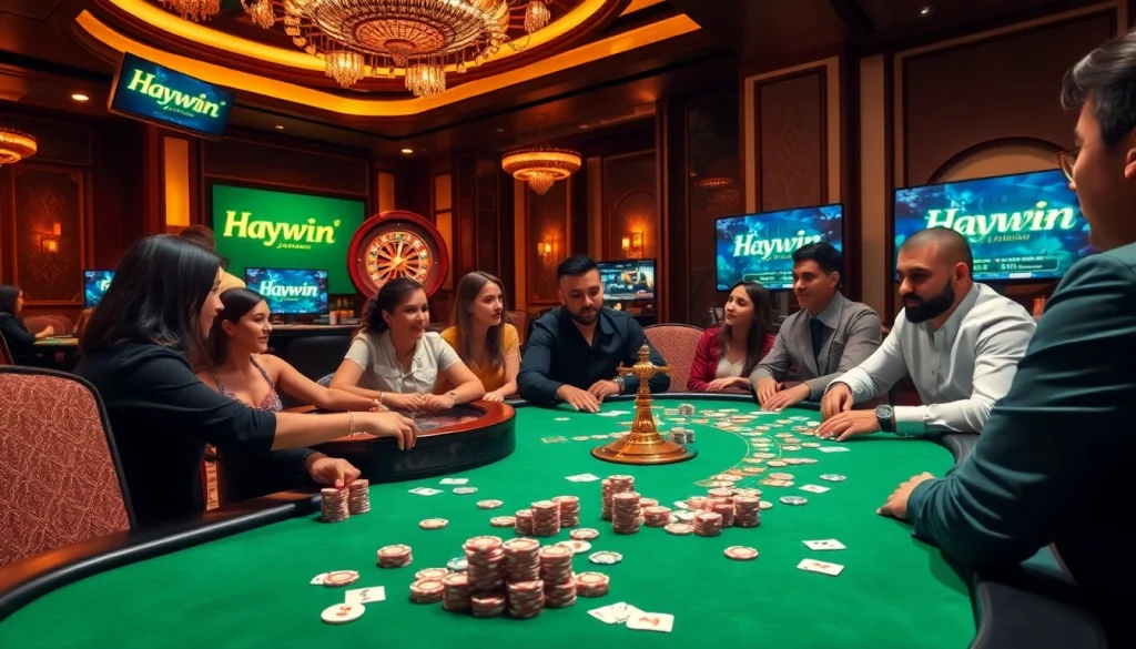 Engage in thrilling gameplay at Haywin with vibrant casino tables and exciting roulette.