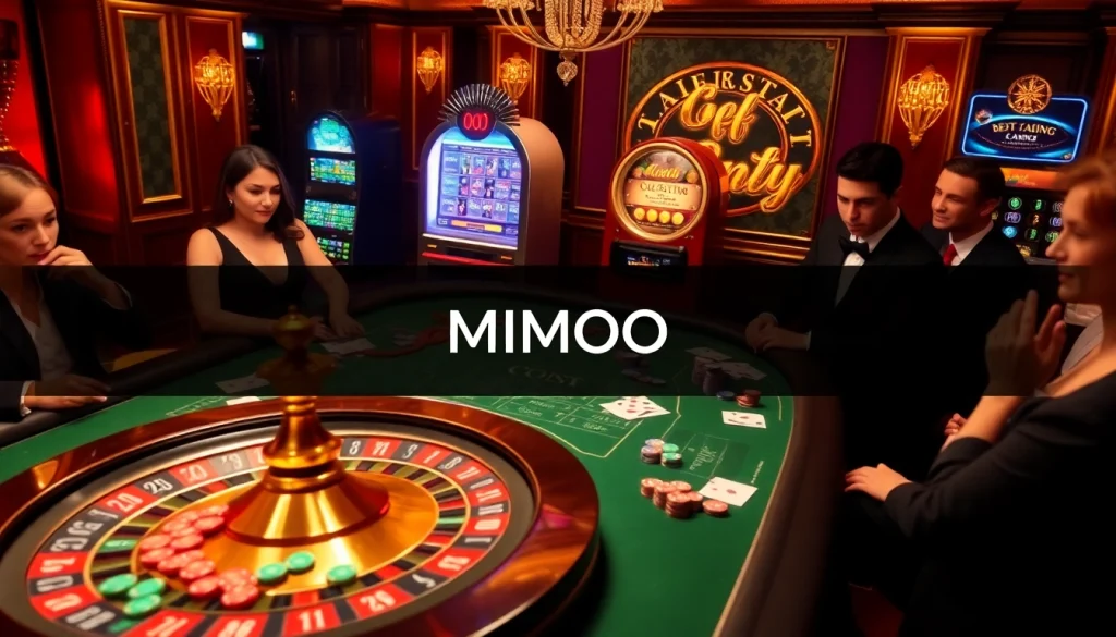Exciting casino action with MMOO-themed poker chips and roulette in a luxury setting