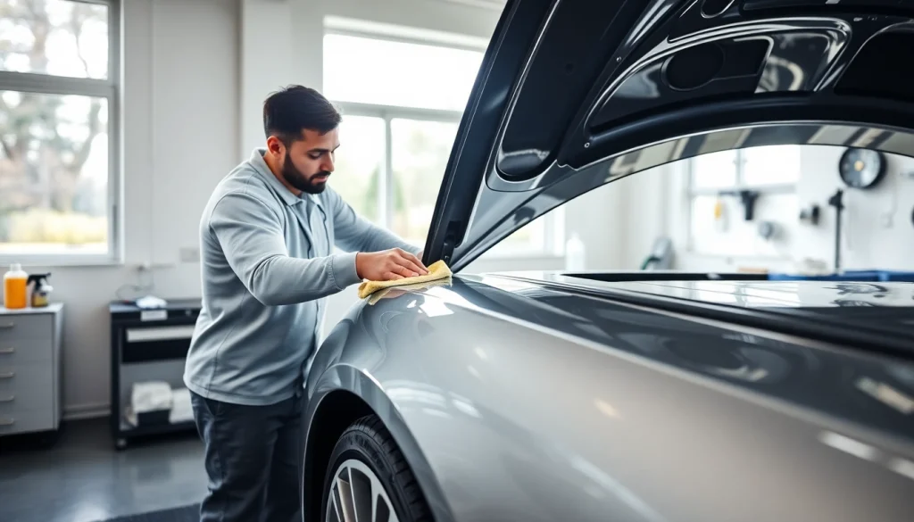 Expert detailing service on a shiny car, showcasing quality in car detailing near me.