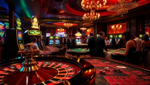 Experience the thrill of hidden wiki 2026 with a luxurious casino scene featuring roulette, poker, and electrifying slot machines.