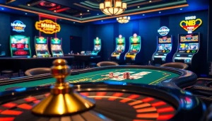 Experience the thrill of MM88 at a luxurious casino table filled with vibrant poker chips and cards.