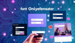 Tools for finding OnlyFans creators illustrated with digital interfaces and a user exploring options.