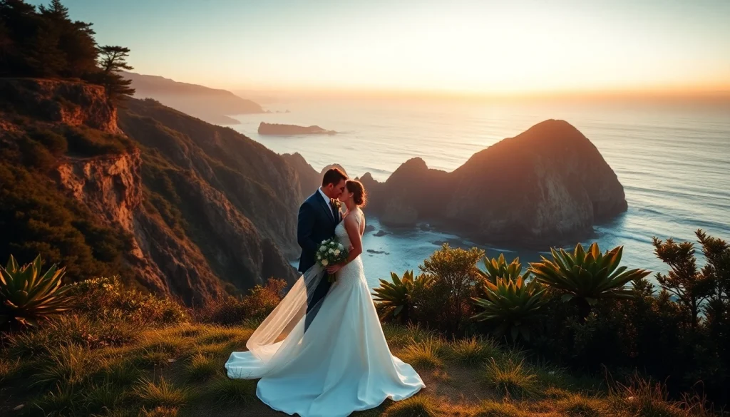 Big Sur wedding photographer capturing a romantic couple against a stunning coastal backdrop.