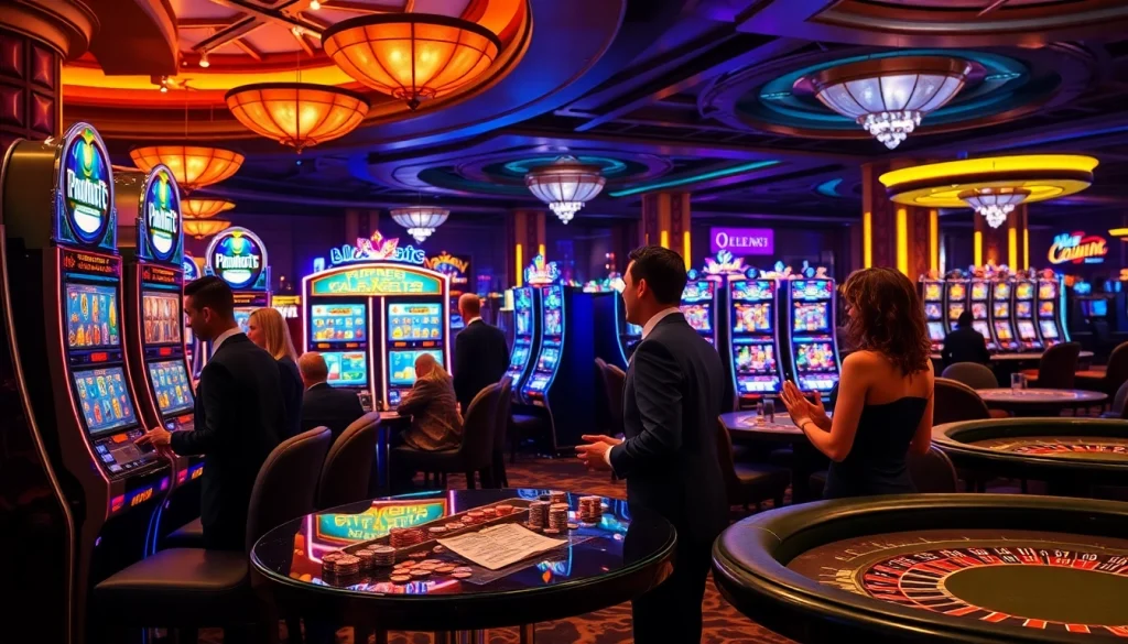 Players enjoying pragmatic slots in a vibrant casino atmosphere.