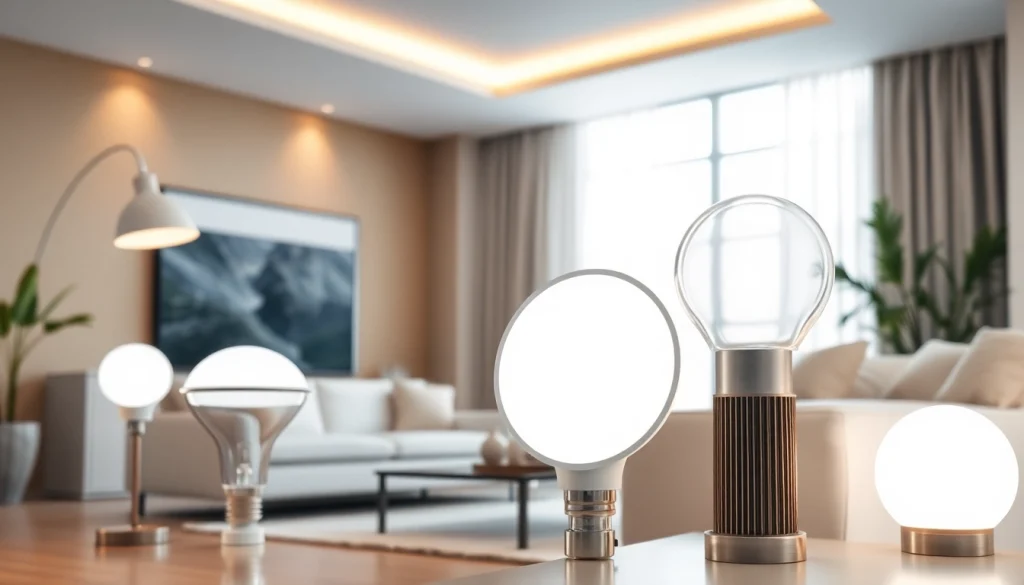 Verlichting met led lampen die een moderne woonruimte verfraaien en sfeer creëren.