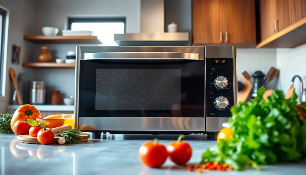 Cook efficiently using a modern Microwave Oven in a vibrant kitchen setting.