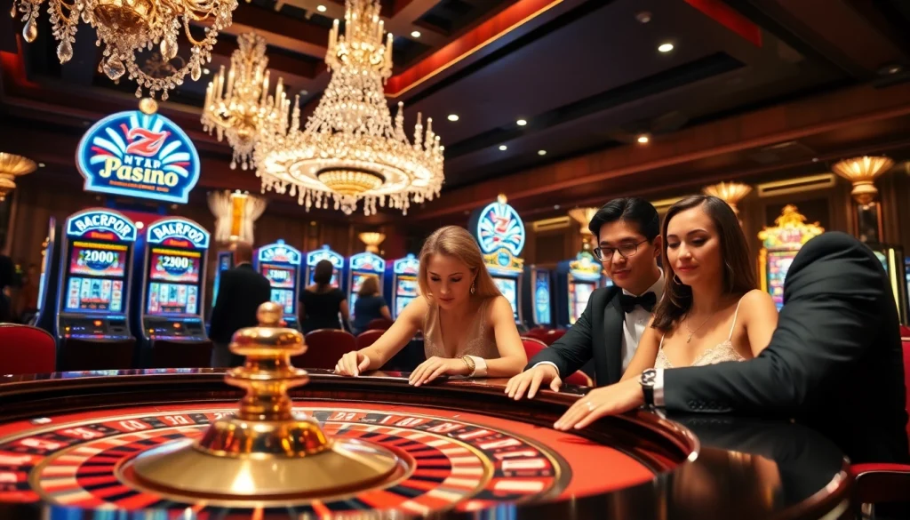 L'action vibrante au meilleur casino en ligne avec des joueurs s'engageant à une table de roulette.