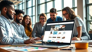 Engaging ecommerce website design essex showcased in a creative office setting with a diverse team.