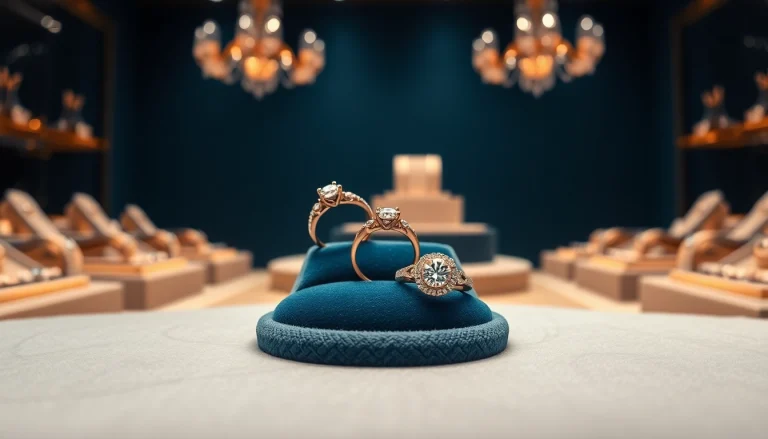 Showcase of exquisite promise rings reflecting luxury and commitment.