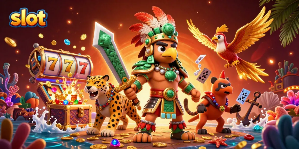 Experience thrilling slot action with vibrant characters and elements in this dynamic casino illustration.