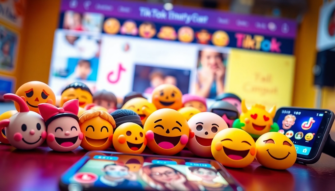 Engage with TikTok emojis through an interactive social media interface featuring various colorful designs. related image