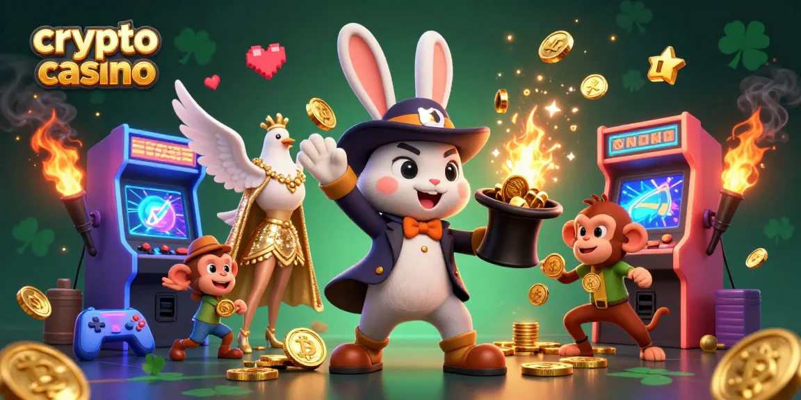 Gioca nei crypto casino con immagini vivaci: coniglio magico, monete, e dove elegante.